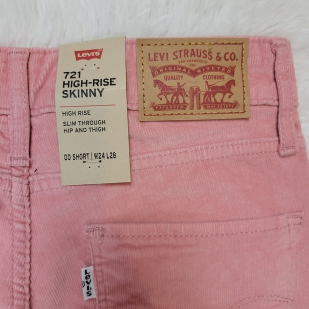 Levi's 721 Pink‎ Corduroy Jeans - W24 L28 - Picture 3 of 6